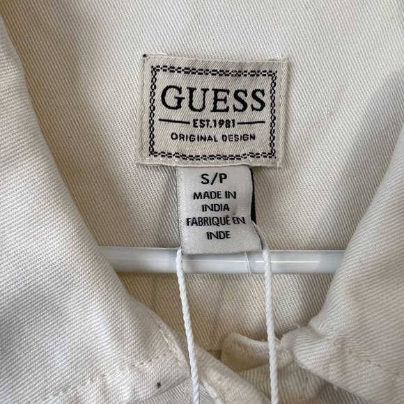 NEW! Guess ECO Cargo Denim Jacket Cream Color, Size S - Picture 10 of 16